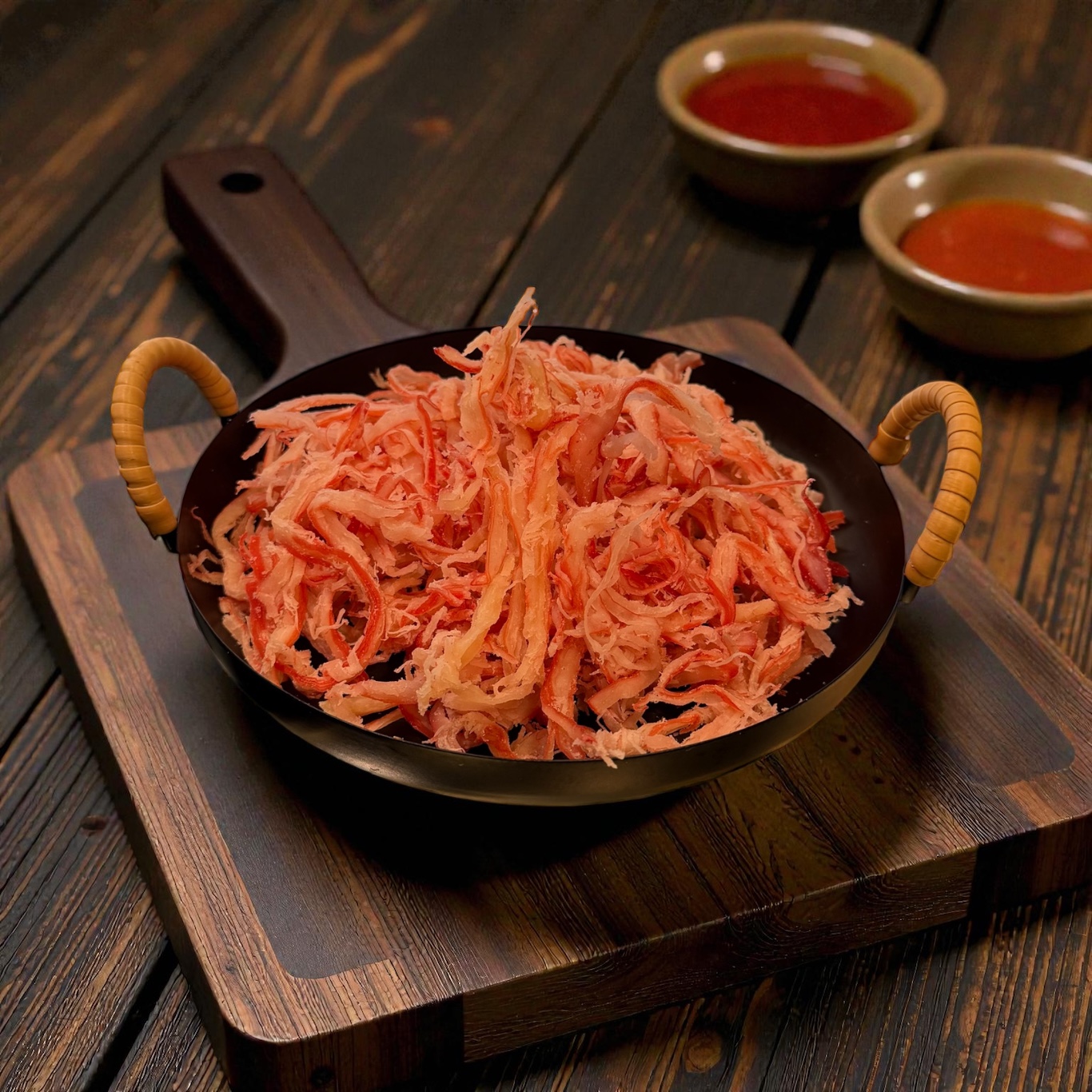 Измельчённые и обжаренные на гриле кальмары